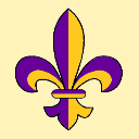 Fleur de Lis, Purple & Gold