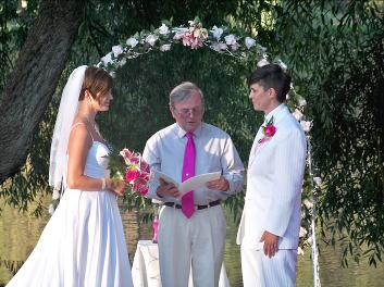 A Lesbian couple's Commitment Ceremony.