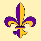 Fleur de Lis, Purple & Gold